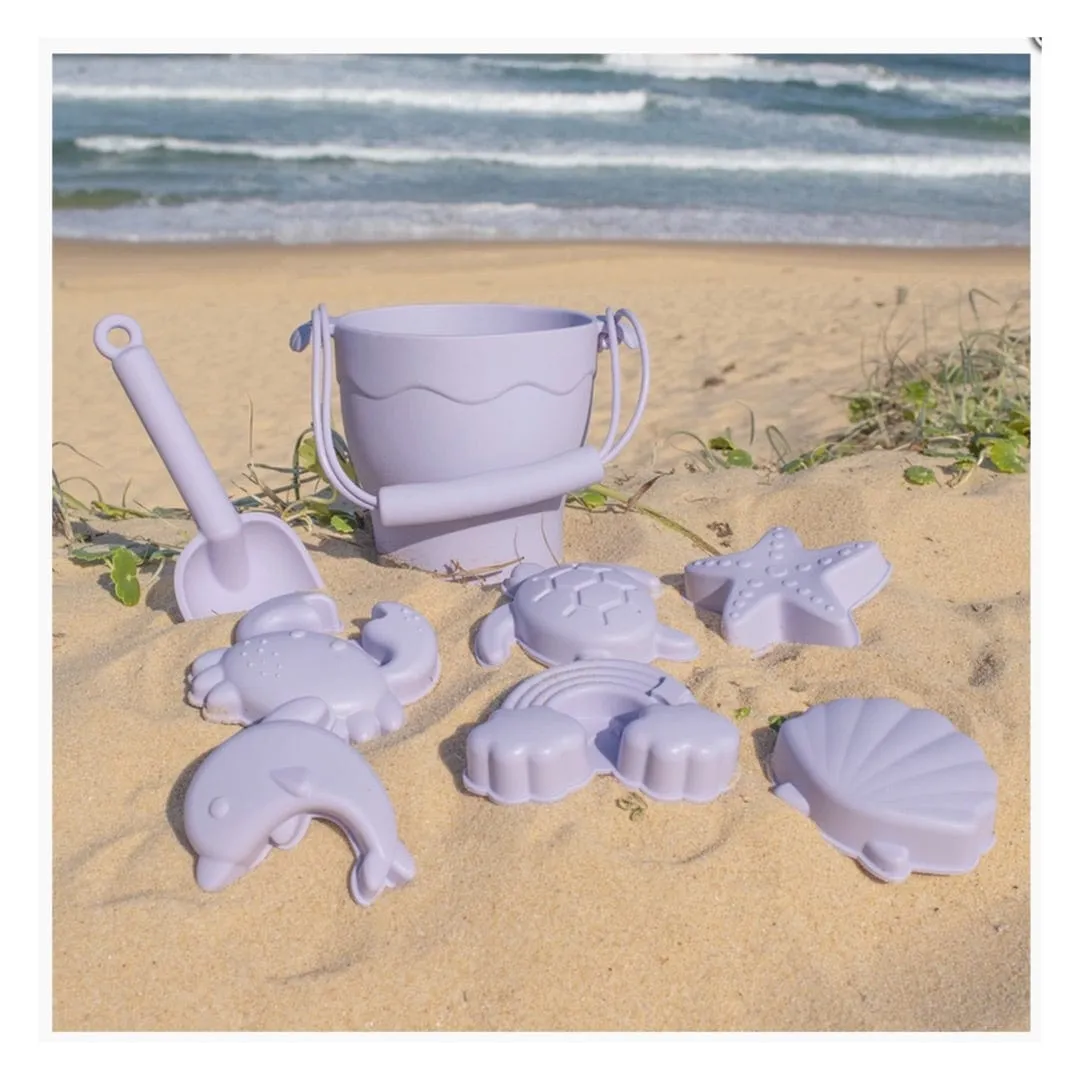 Silicone 8Pc Bucket & Spade Set - Lilac