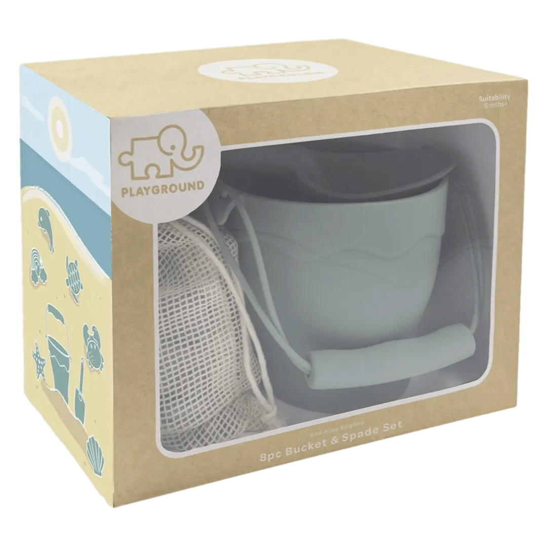 Silicone 8Pc Bucket & Spade Set - Sage