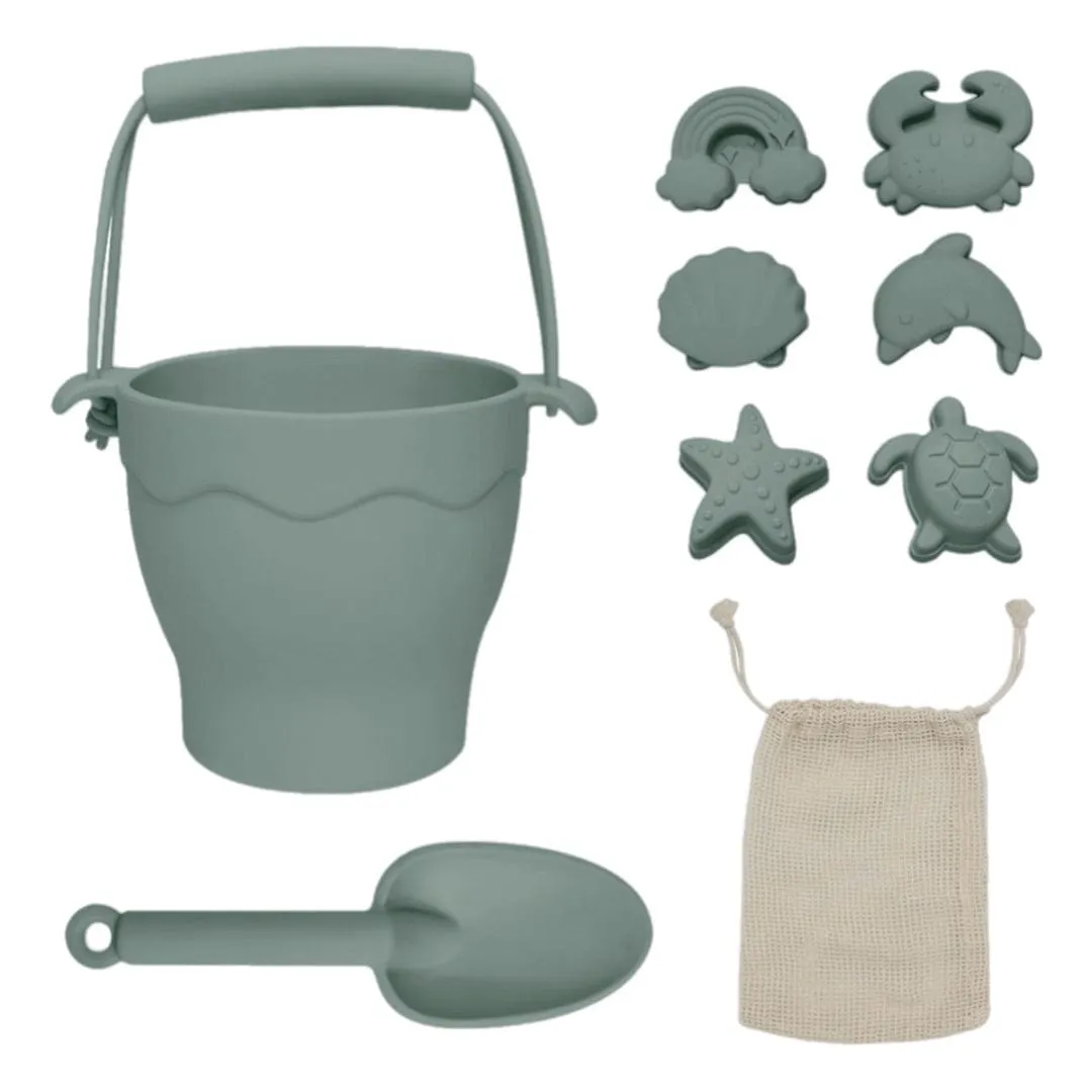 Silicone 8Pc Bucket & Spade Set - Sage