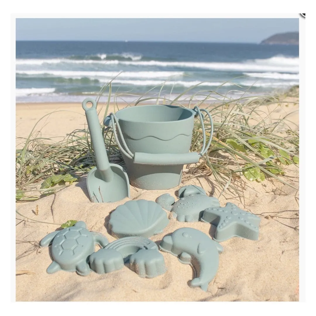 Silicone 8Pc Bucket & Spade Set - Sage