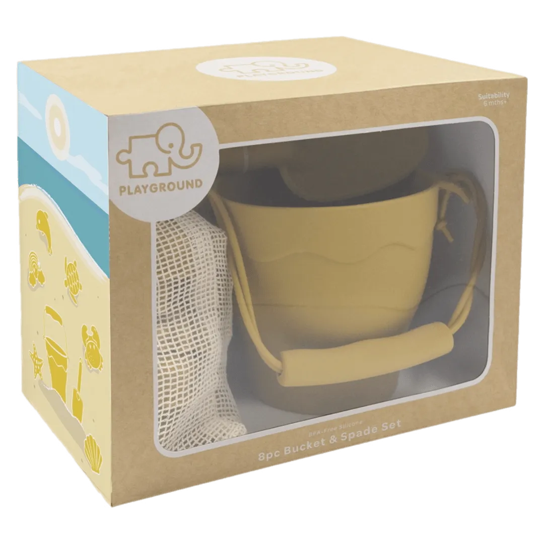 Silicone 8Pc Bucket & Spade Set - Sunshine