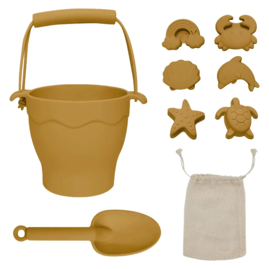 Silicone 8Pc Bucket & Spade Set - Sunshine