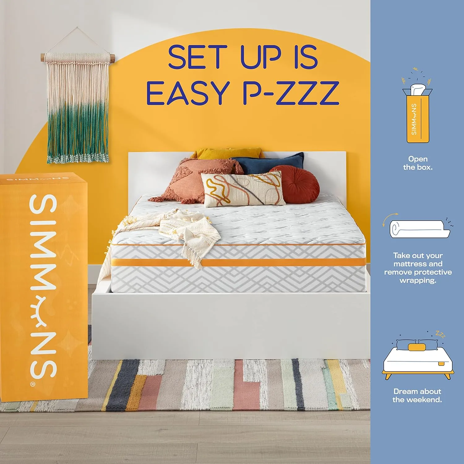 Simmons Amazon Exclusive - Premium Hybrid Memory Foam Mattress - 12 Inch, Queen Size, Individually Wrapped Coils, Cooling Foam, Quilted Cover, CertiPur-US Certified, 100-Night Trial