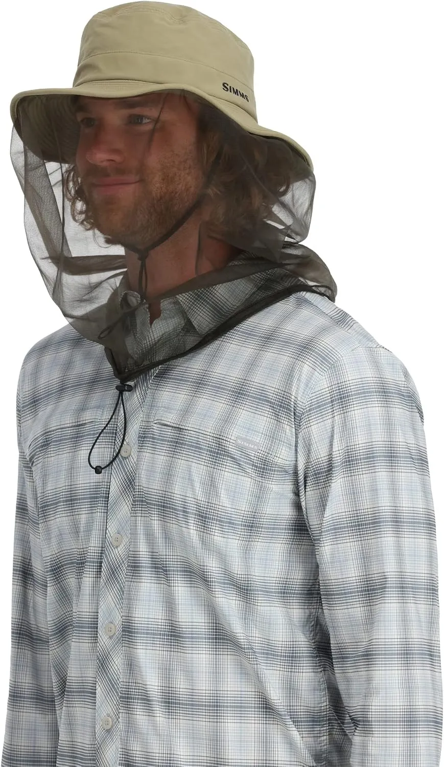Simms Bugstopper Net Sombrero with Insect Shield, UPF 50  Sun Protection, 360 Degree Mesh Coverage, One Size