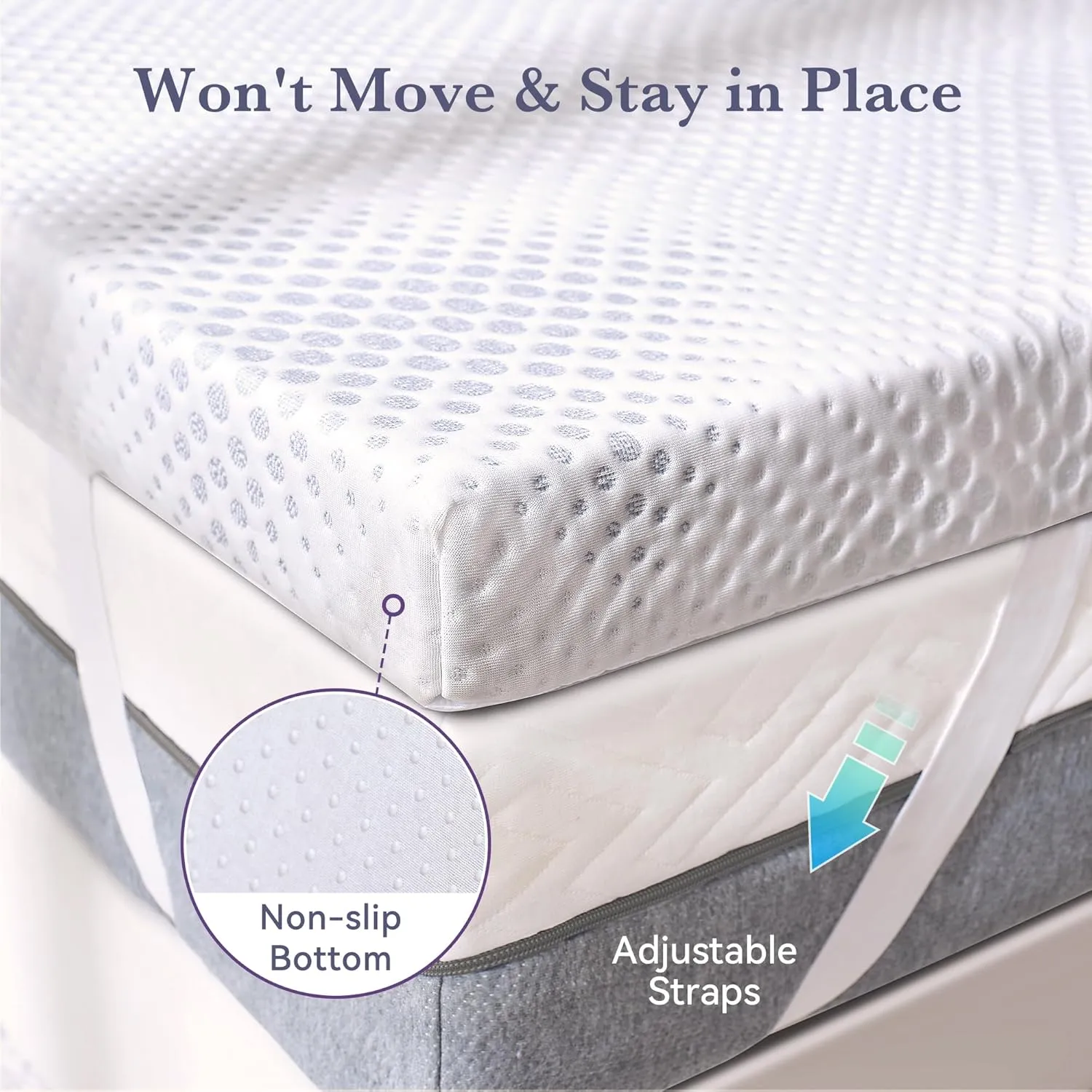 SINWEEK 3 Inch Gel Memory Foam Mattress Topper Queen Size, Mattress Pad for Body Pressure Relief, Cooling Bed Topper with Breathable Soft Cover, CertiPUR-US Certified