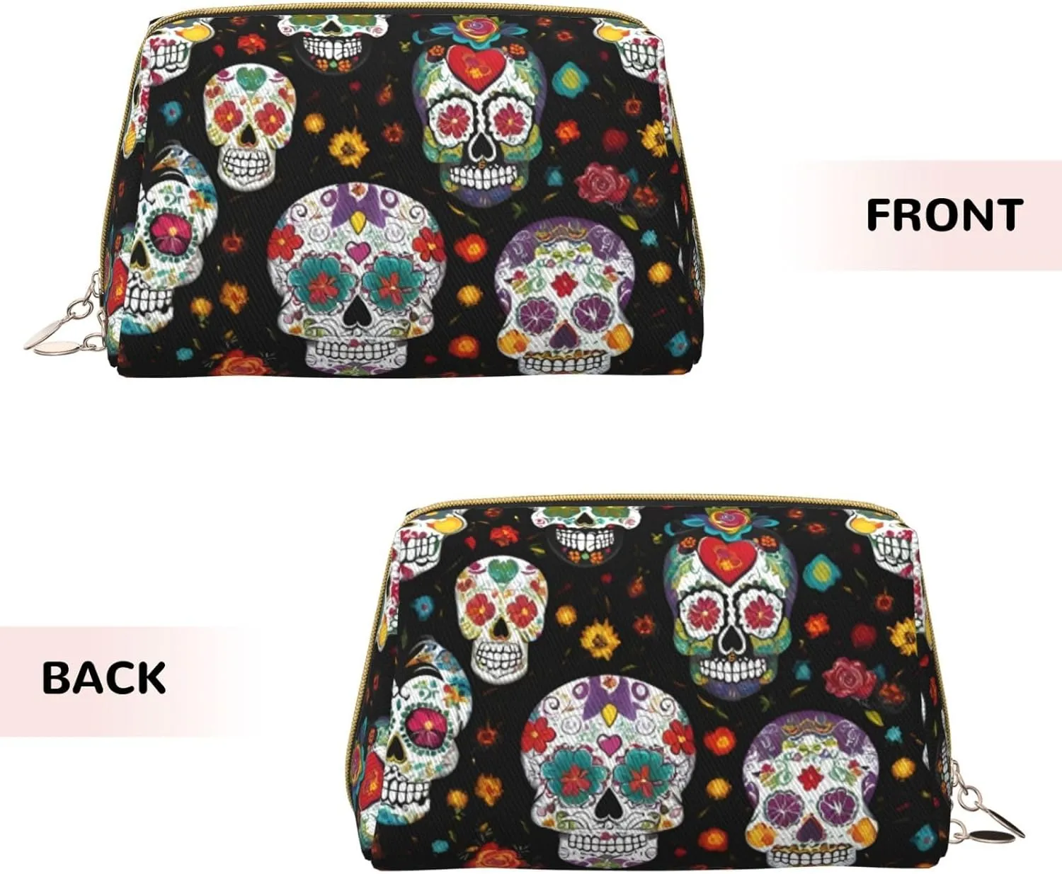 Skulls Toiletry Pouch, Travel-Friendly Makeup Organizer For Makeup Brushes, Lipsticks