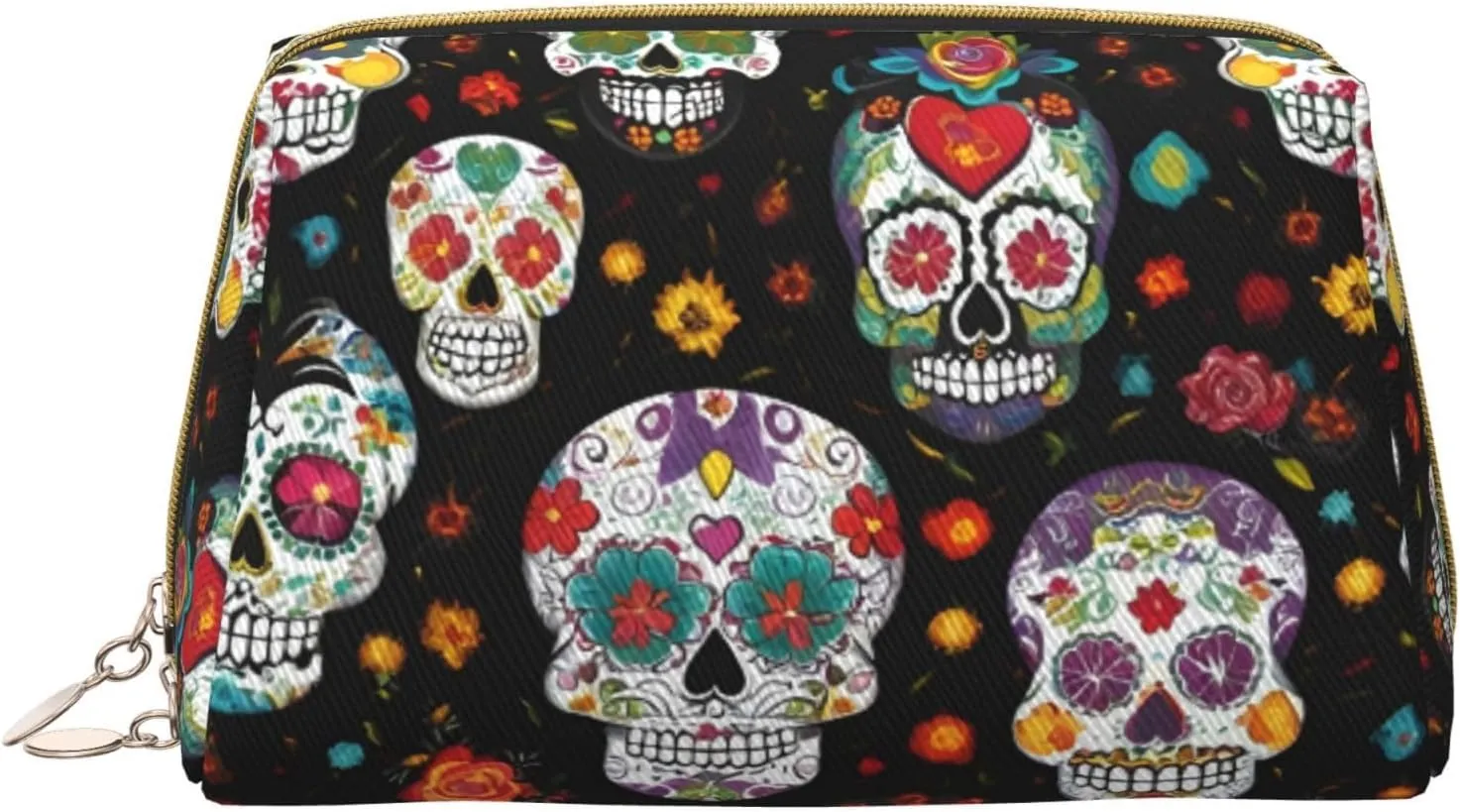 Skulls Toiletry Pouch, Travel-Friendly Makeup Organizer For Makeup Brushes, Lipsticks