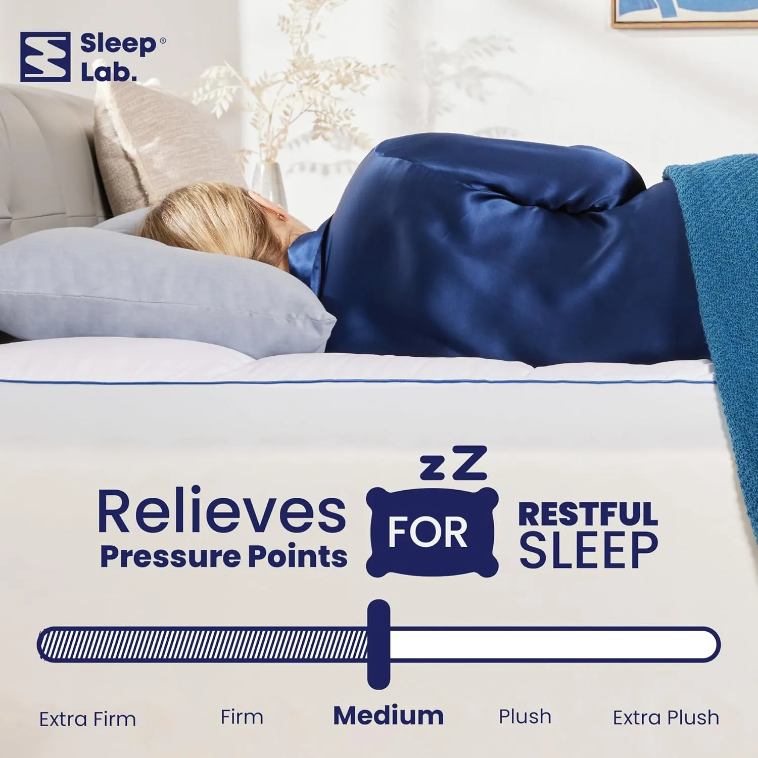 Sleep Lab 4 Inch Memory Foam Mattress Topper - Queen - Cooling Gel Memory Foam & Pillow Top