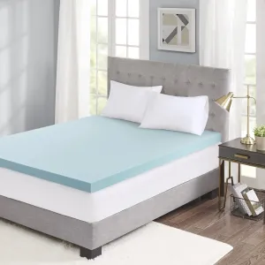 Sleep Philosophy Gel Infused Memory Foam Mattress Topper Luxurious All Season Enhanced Bed Support, Full(3" Thick), Removable Cooling Cover