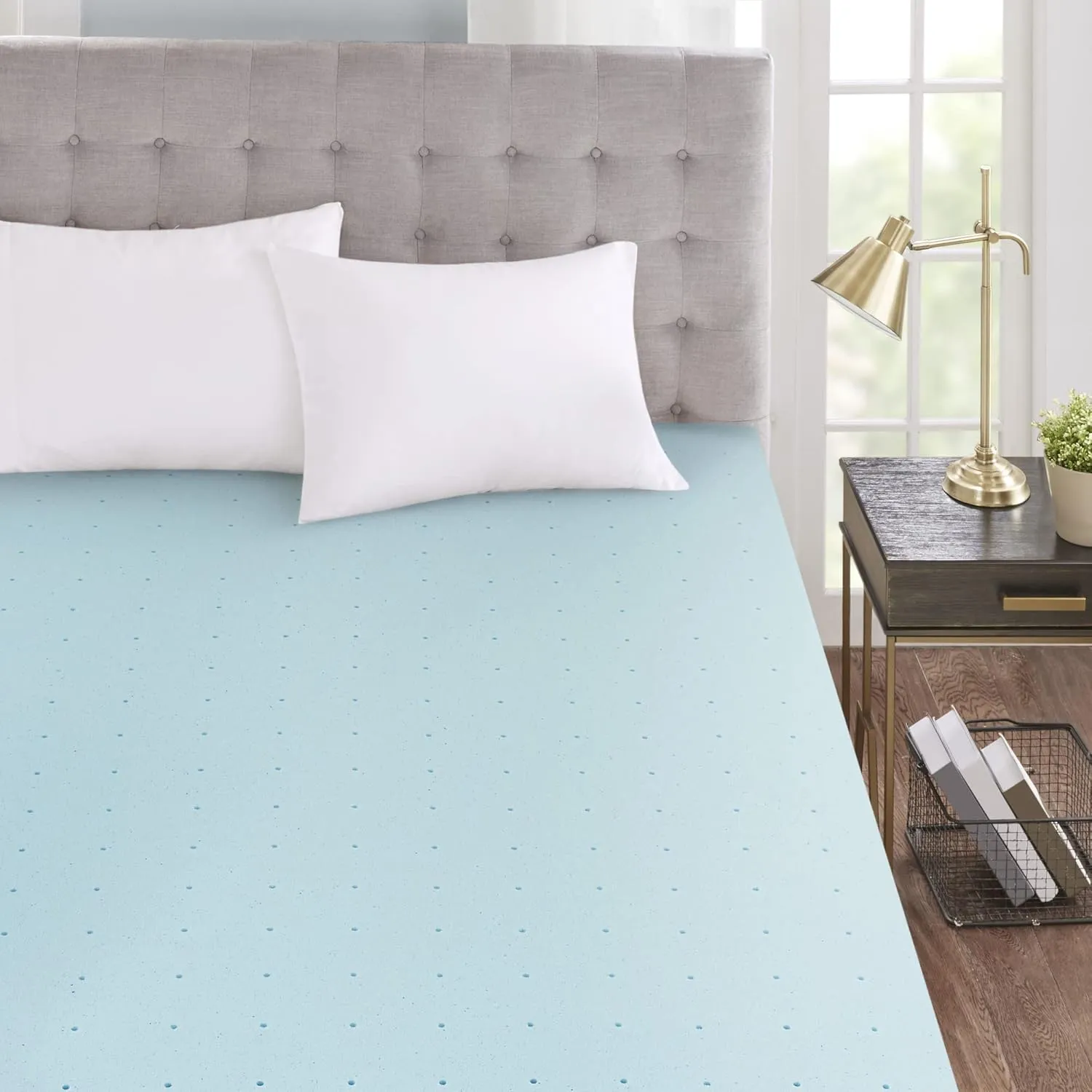 Sleep Philosophy Gel Infused Memory Foam Mattress Topper Luxurious All Season Enhanced Bed Support, Full(3" Thick), Removable Cooling Cover