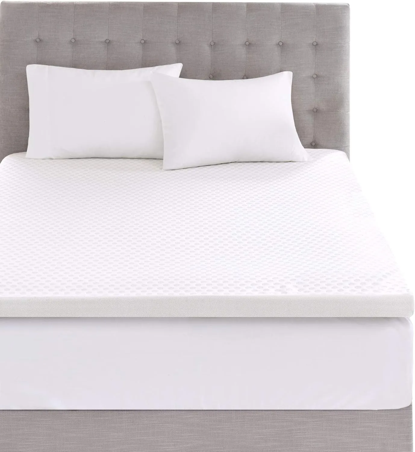 Sleep Philosophy Gel Infused Memory Foam Mattress Topper Luxurious All Season Enhanced Bed Support, Full(3" Thick), Removable Cooling Cover