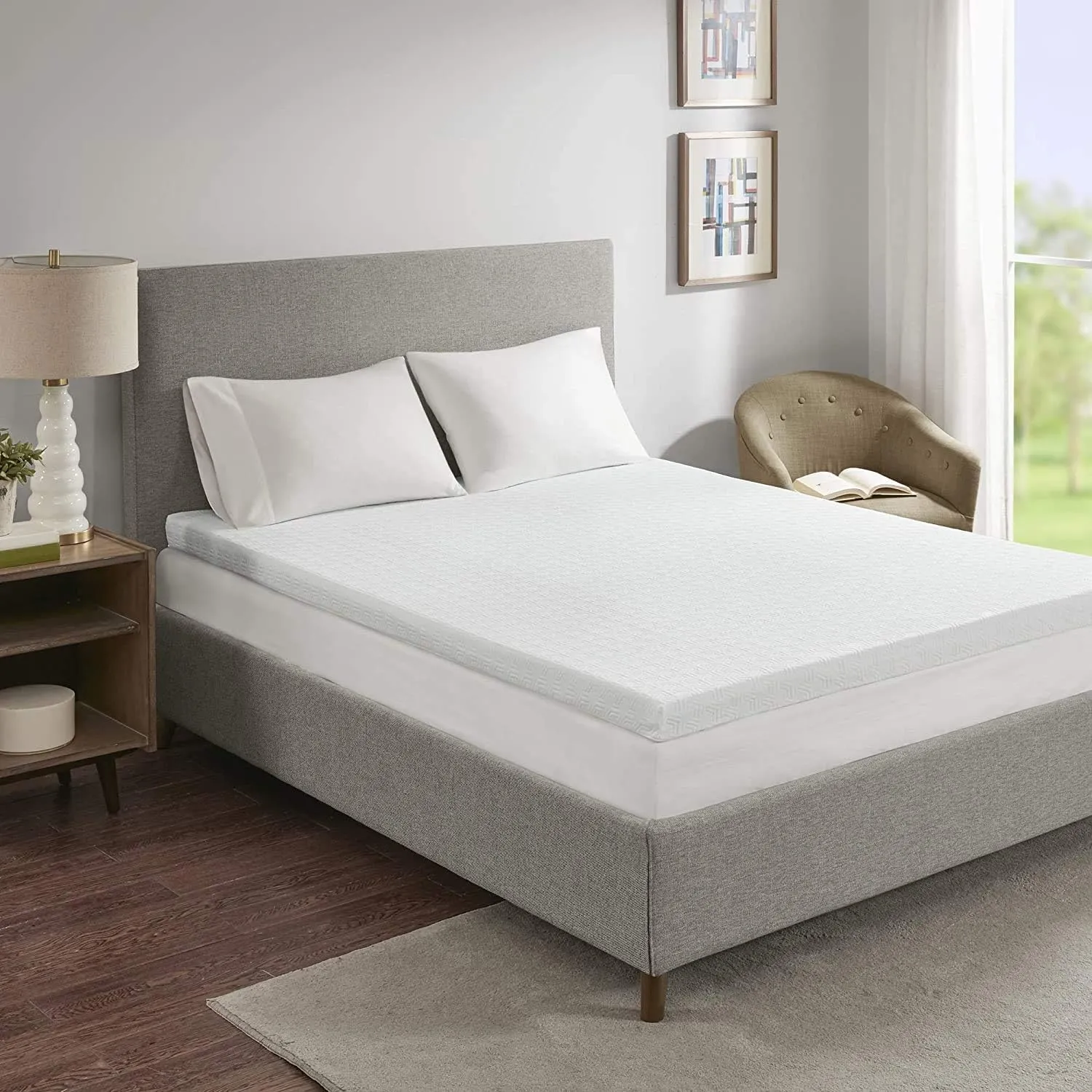 Sleep Philosophy Gel Infused Memory Foam Mattress Topper Luxurious, All Season Enhanced Bed Support, King(3" Thick), Removable 3M Cover