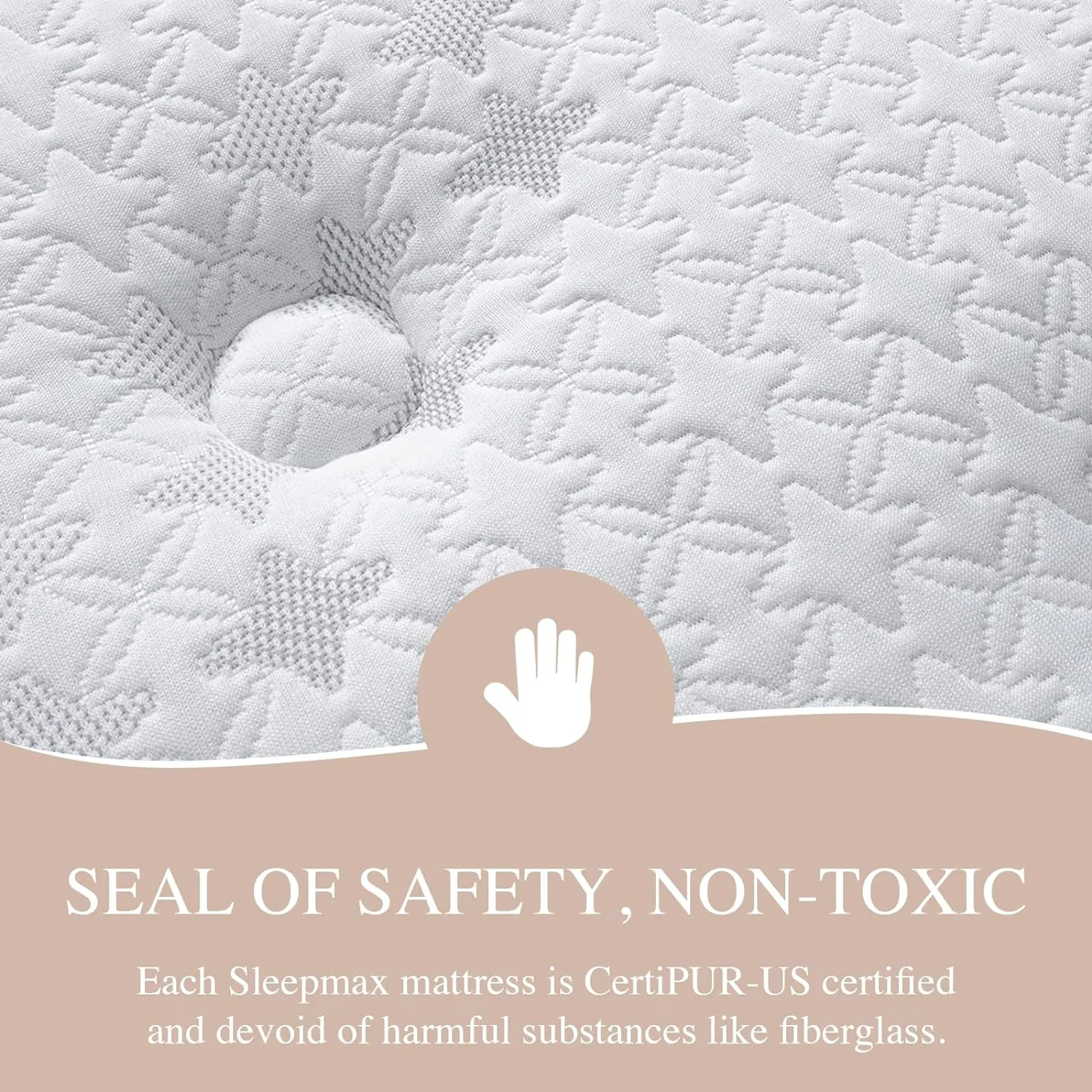 Sleepmax King Size Mattress 14 Inch - Hotel-Collection Hybrid Mattress Deep Sleep Pain Relief - Extra Lumbar & Hip Support - 365-Night Trial, Fiberglass-Free Bed in a Box, CertiPUR-US Certified