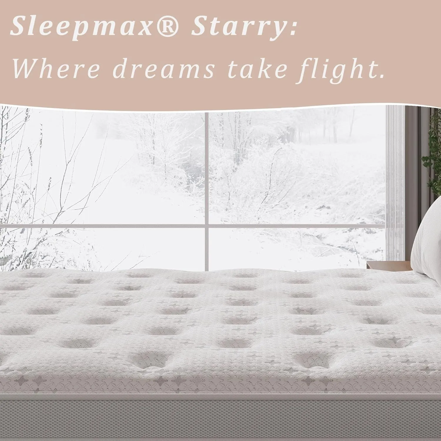 Sleepmax King Size Mattress 14 Inch - Hotel-Collection Hybrid Mattress Deep Sleep Pain Relief - Extra Lumbar & Hip Support - 365-Night Trial, Fiberglass-Free Bed in a Box, CertiPUR-US Certified