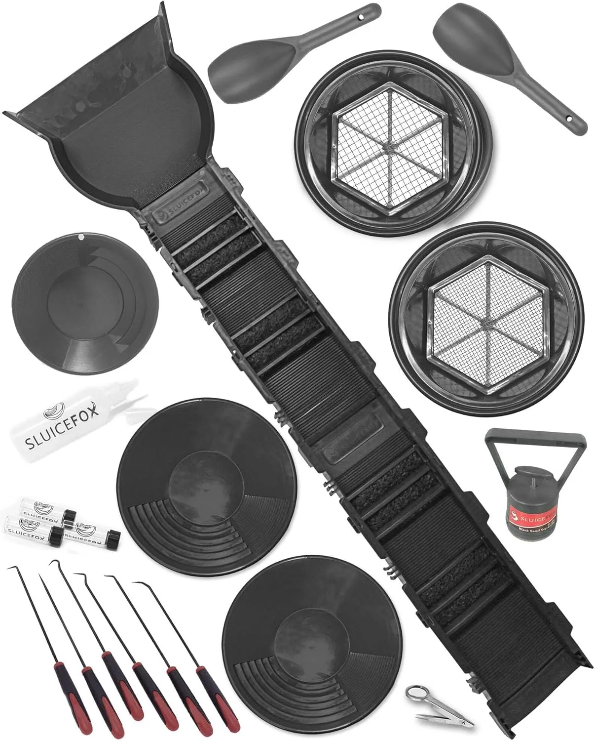 Sluice Fox Complete Gold Mining Kit with Sluice Box and Bucket Classifier | Portable Sluice Box Breaks Down into 24-Inch Sections for Easy Transport