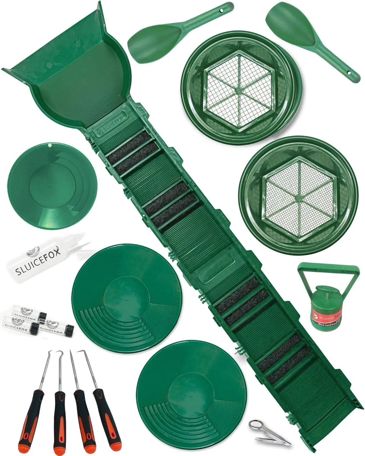Sluice Fox Complete Gold Mining Kit with Sluice Box and Bucket Classifier | Portable Sluice Box Breaks Down into 24-Inch Sections for Easy Transport