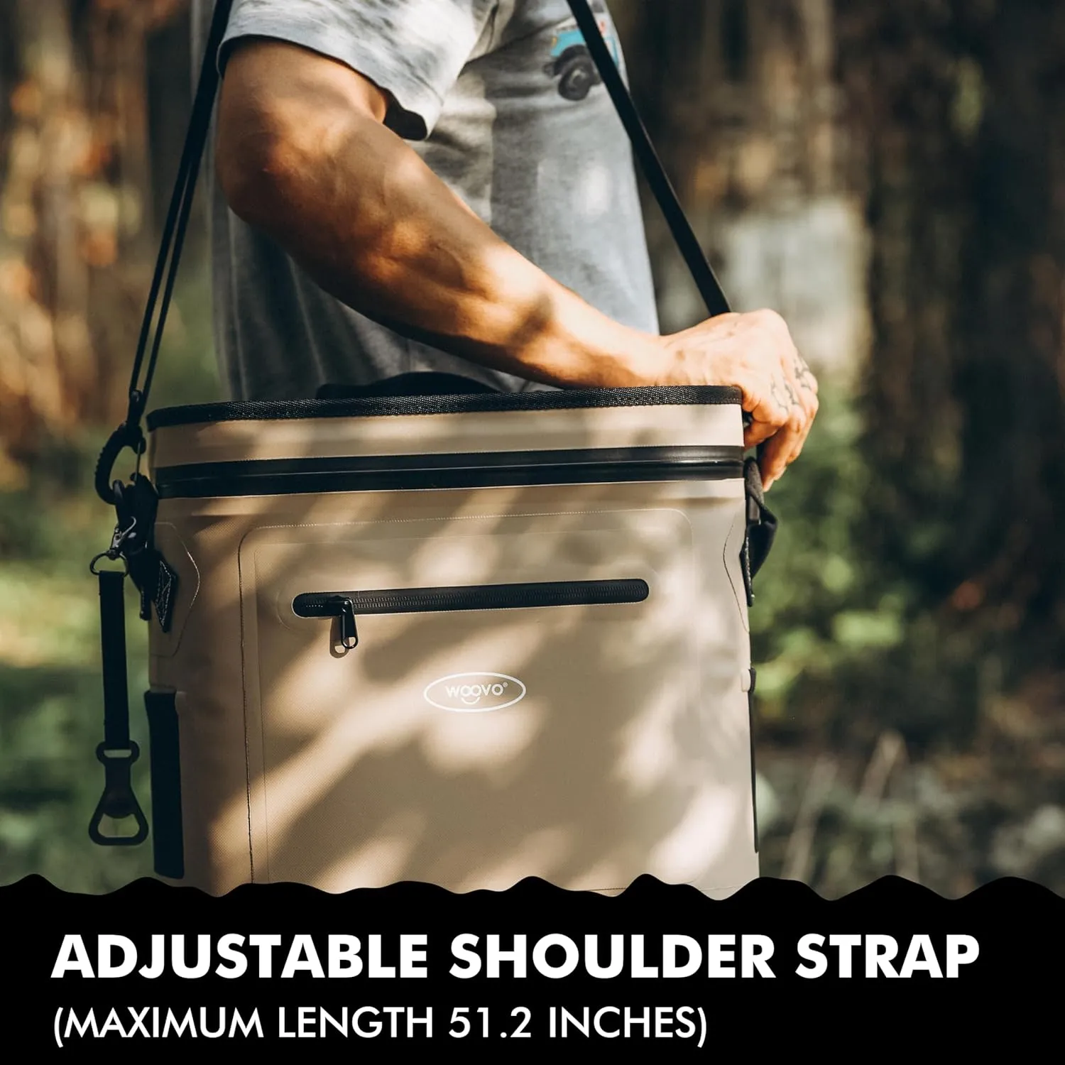 Soft Sided Cooler - Insulated Cooler Bag 20 Can - 100% Leak-Proof Tote Cooler with Adjustable Strap - Portable Camping Cooler with Mesh Bag and Bottle Opener for Picnic