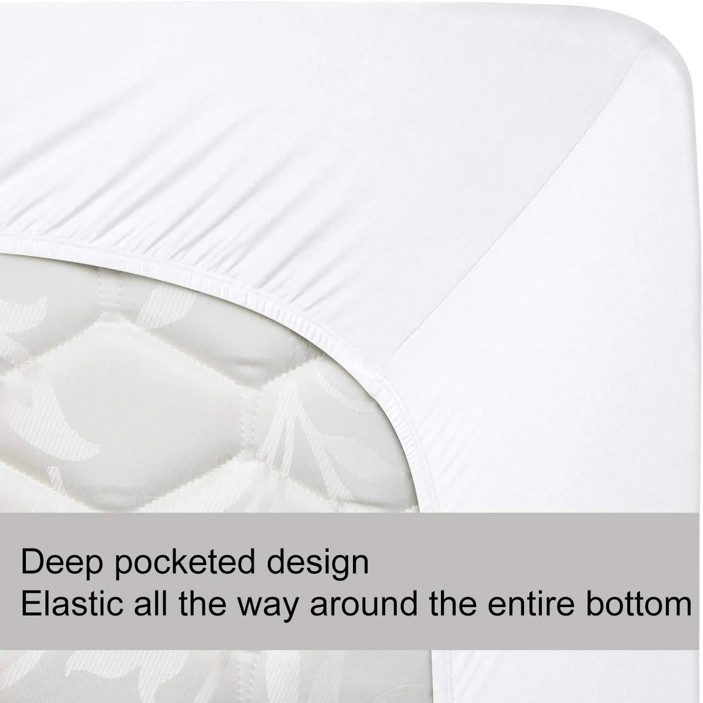 Soft Stretch Queen Size Fitted Sheet Only - Jersey Knit, Cozy T-Shirt Like & 4-Way Stretchy Snug Fit & Stay in Place, No More Slipping Off for Mattress (Deep: 5"-16") - White, Queen