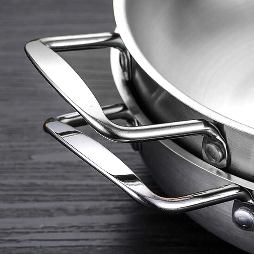 SOGA 18cm Premium Silver Seafood Dry Pot Stockpot Versatile and Durable Kitchen Essential