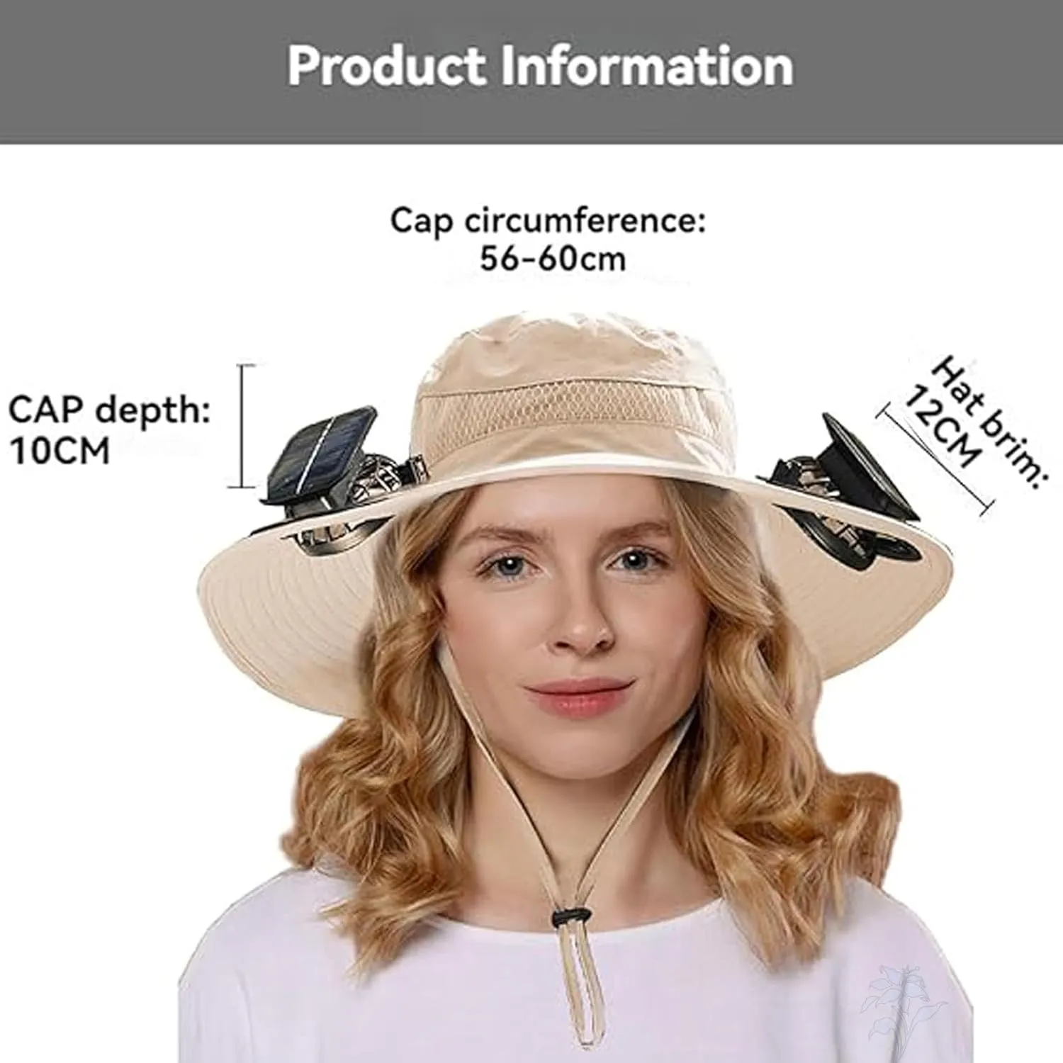 Solar Powered Outdoor Fishing Hat,Outdoor Wide Brim Sun Hat,Solar Power Fan Hat,Bucket Hat for Men Women,Outdoor Fishing Hat