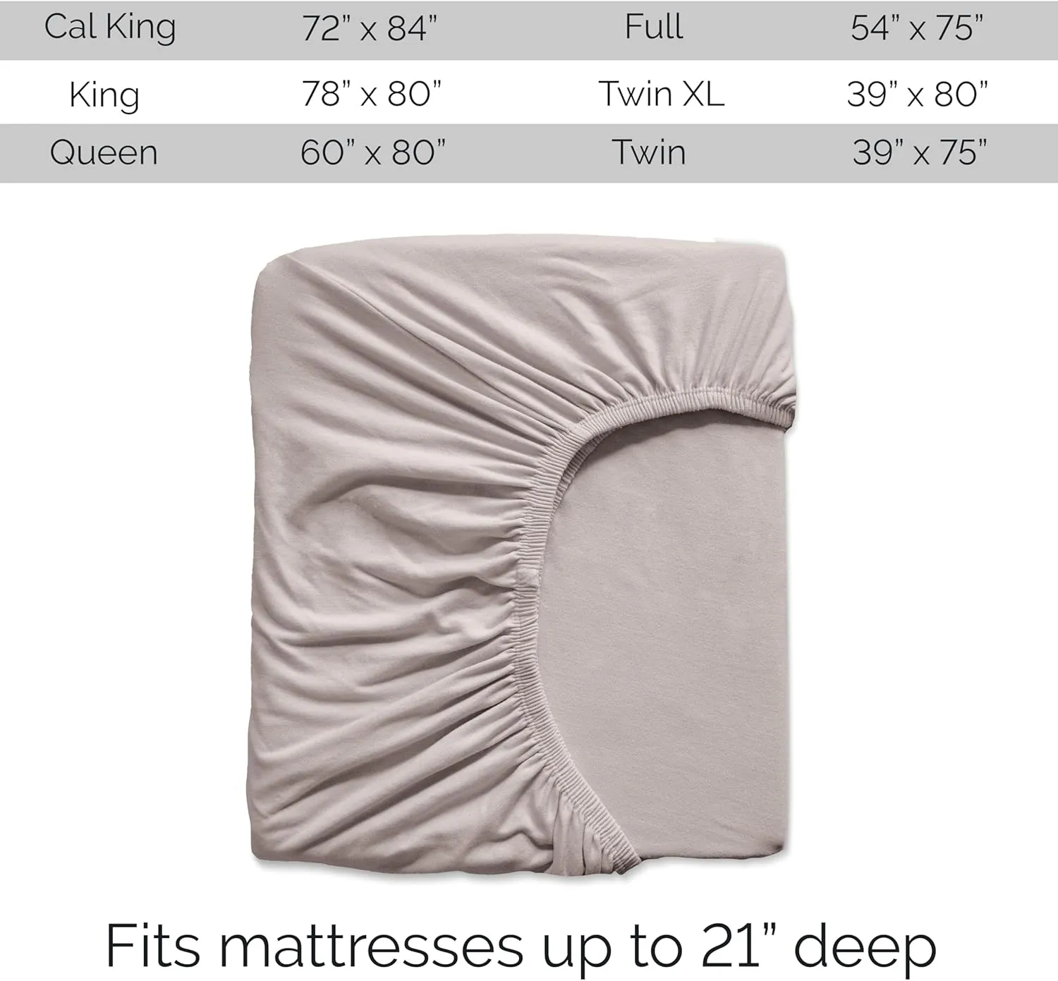 Southshore Fine Living, Inc. Two-Pack Deep Pocket California King Fitted Sheet Only, 21" Deep Cal King Fitted Sheets with Extra Depth to Fit Toppers and Deep Mattresses, 2-Pack, Bone