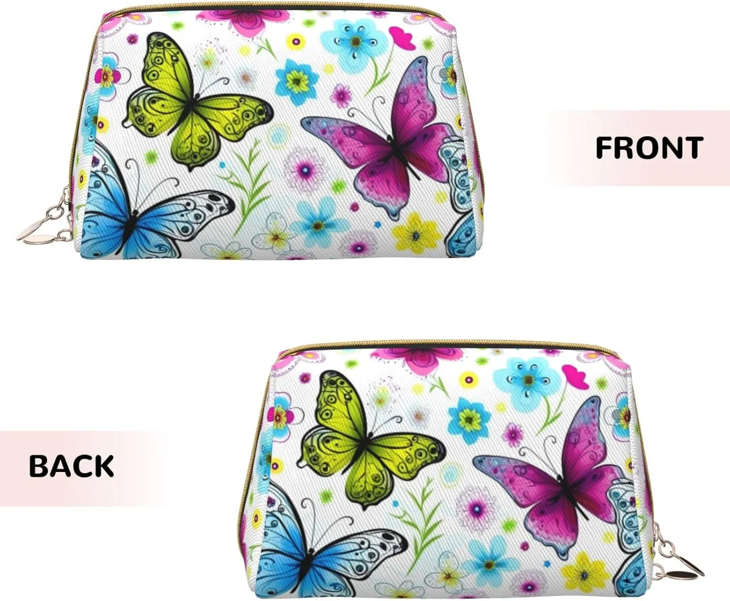 Spring Colorful Butterfly Toiletry Pouch, Travel-Friendly Makeup Organizer For Makeup Brushes, Lipsticks