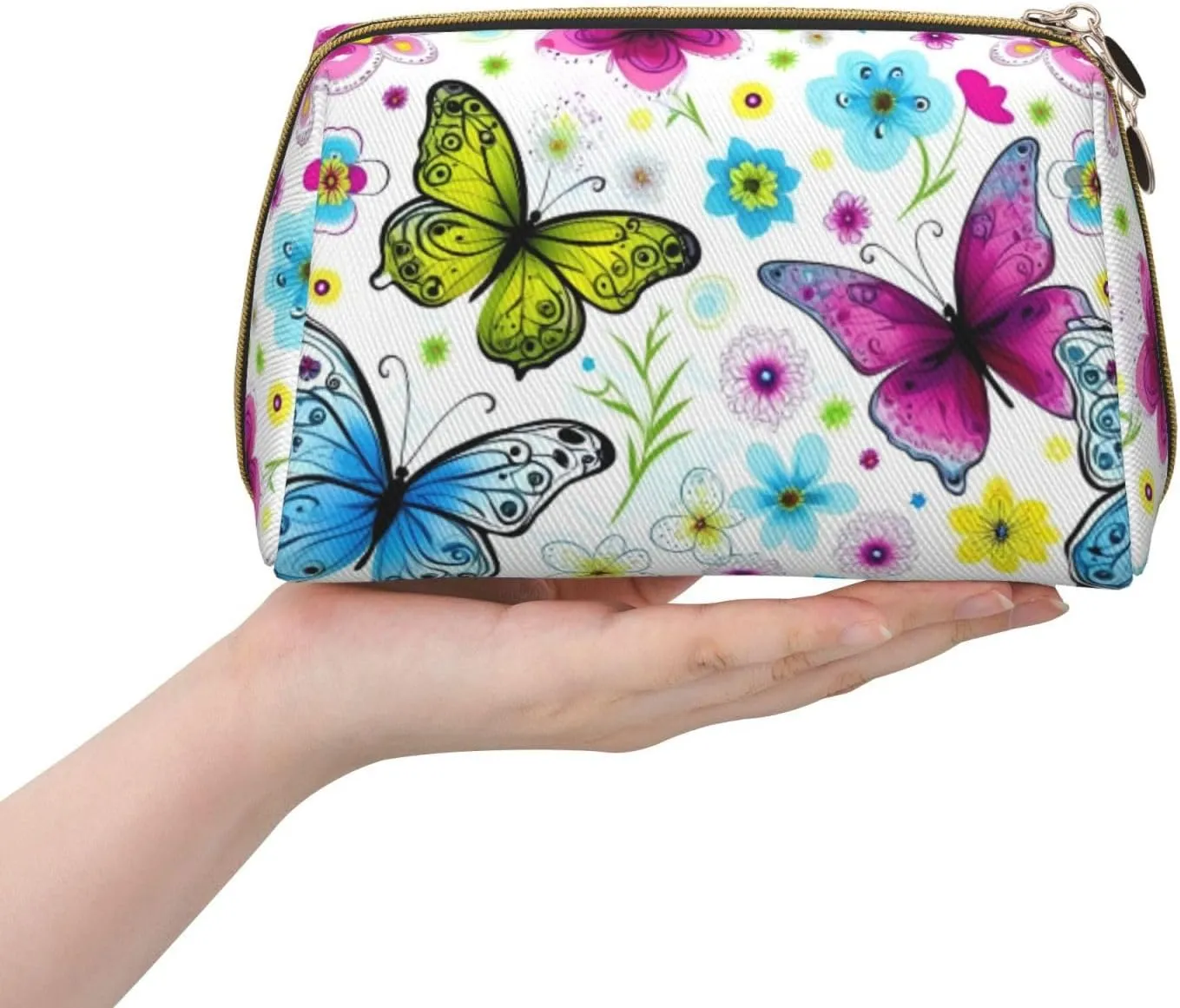 Spring Colorful Butterfly Toiletry Pouch, Travel-Friendly Makeup Organizer For Makeup Brushes, Lipsticks