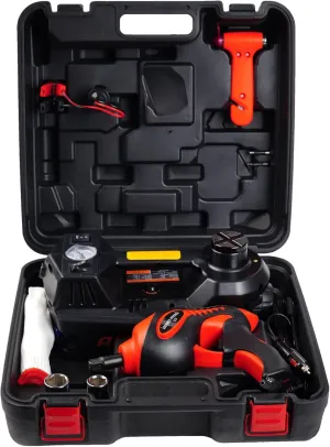 STANDTALL Electric Car Jack 5 Ton 12V Electric Car Jack Kit with Electric Impact Wrench and Tire Inflator Pump for Car Tire Change Garage Repair