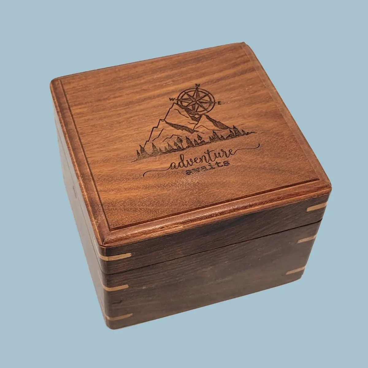 Stanley London Engravable Standard Antique Brass Desk Compass In Wooden Box