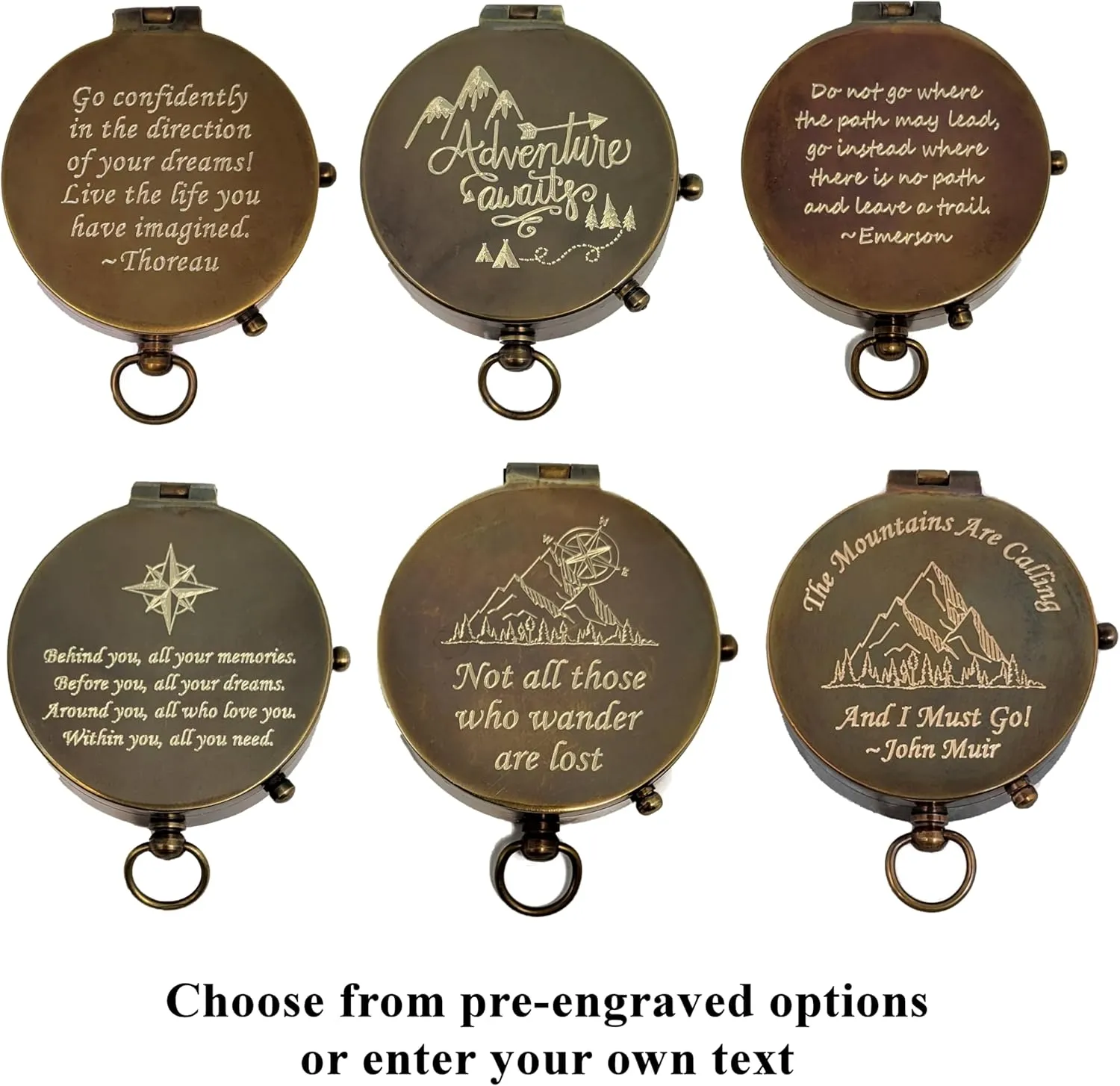 Stanley London Engraved Compass Personalized | Brass Pocket Compass Gifts for Men, Him, Son, Husband, Grandson, Boys | Engravable Antique Gift Compasses for Graduation, Baptism, Confirmation