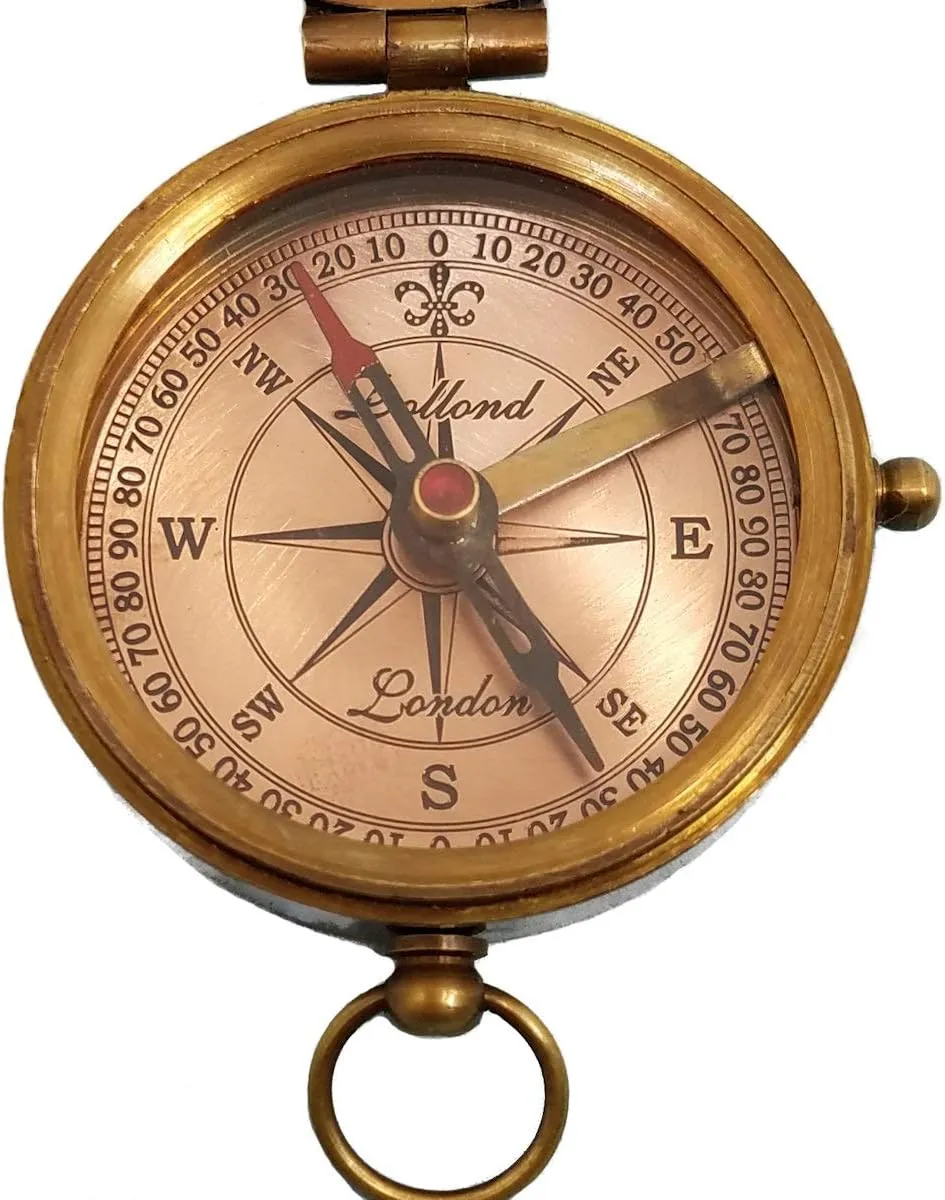 Stanley London Engraved Compass Personalized | Brass Pocket Compass Gifts for Men, Him, Son, Husband, Grandson, Boys | Engravable Antique Gift Compasses for Graduation, Baptism, Confirmation