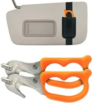 StatGear SuperVizor XT Auto Emergency Rescue Escape Tool - Seatbelt Cutter & Window Glass Breaker Hammer Survival - Mounts Right to Your Sun-Visor! Pack of 2