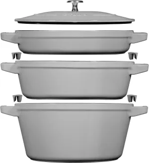 Staub Cast Iron 4-pc Stackable Set - Graphite