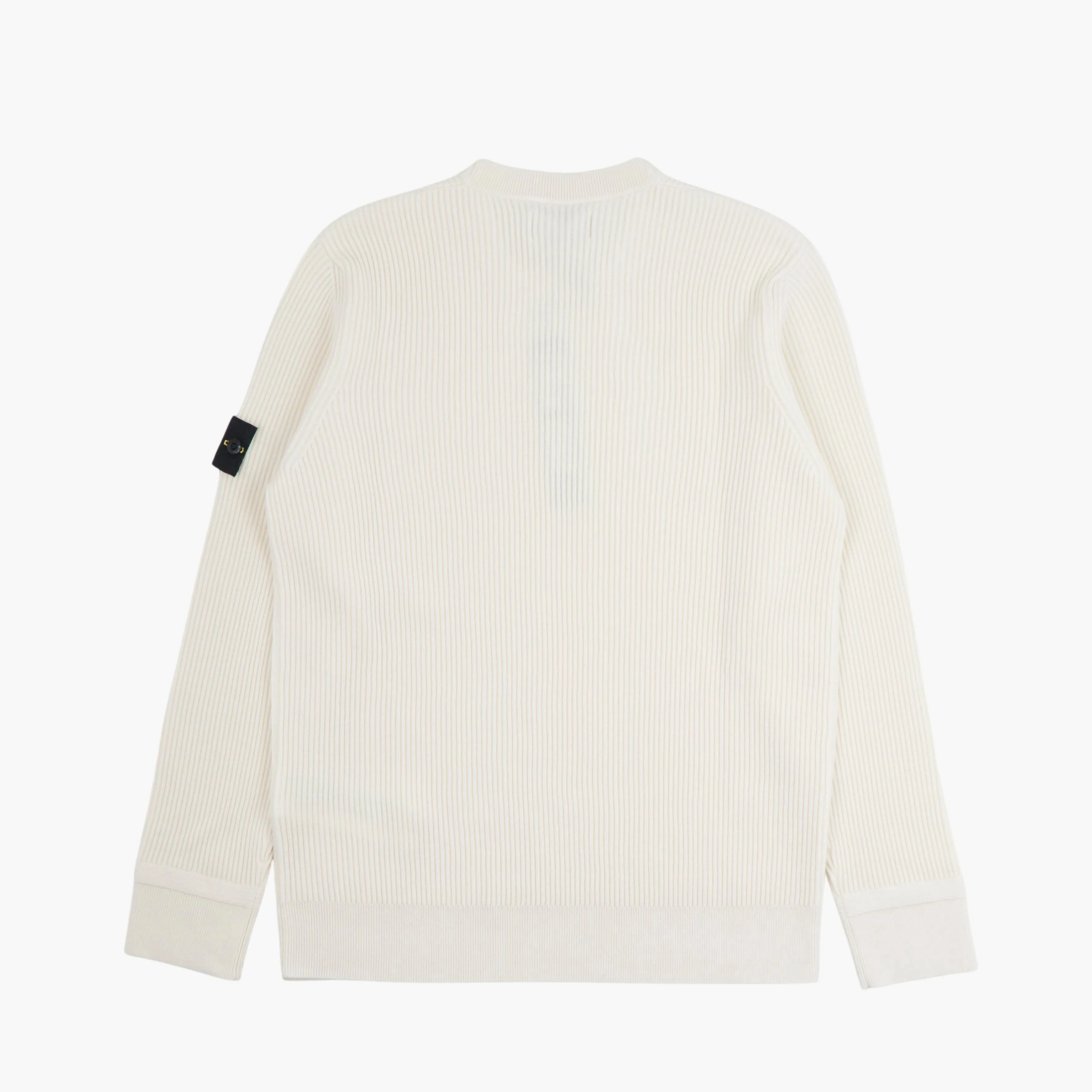 Stone Island Wool Sweater with Iconic Patch Detail - White