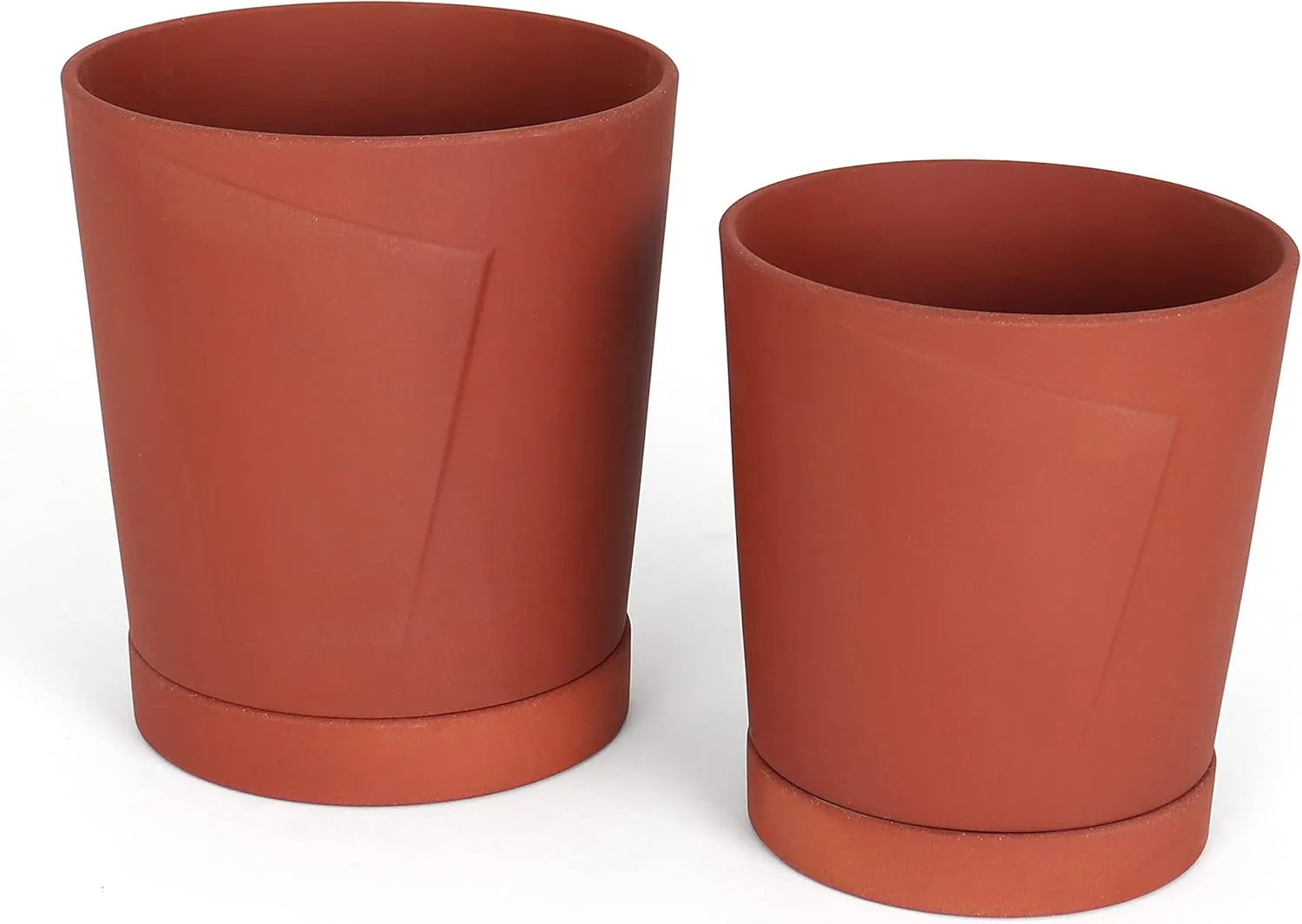 Stoneware Planters - Indoor Planters/Outdoor Planters - Brown Planter - Modern Planter - Plant Pot/Flower Pot - Nesting Planters (Fold/Potter's Brown)