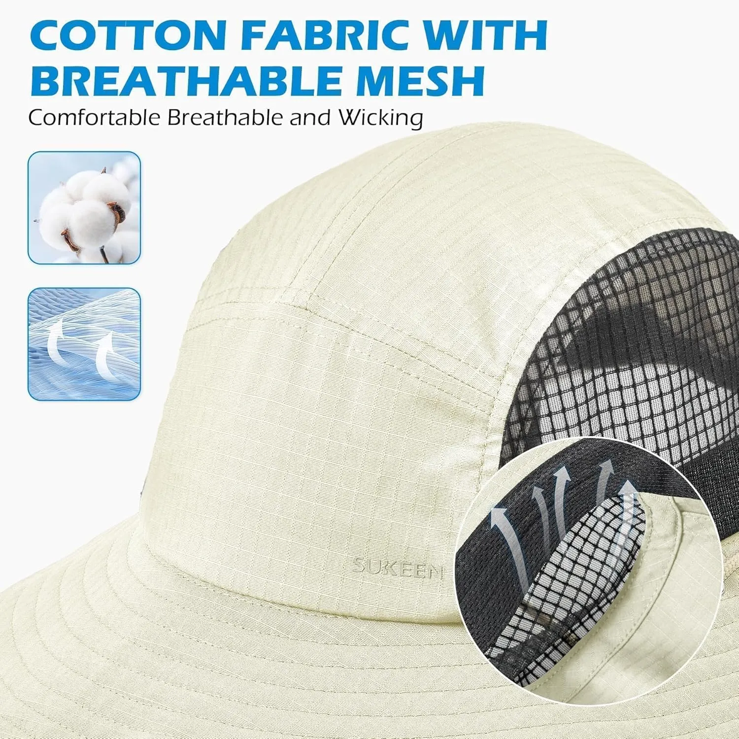 Sukeen Sun Hats for Women, Wide Brim Hats for Mens, Fishing Hat, Bucket Hat, Summer Packable Beach Hat, UV Protection 50  Hat