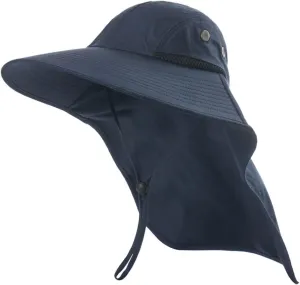 Summer Adjustable Sun Protection Fishing Hat Outdoor Wide Brim Boonie Bucket Mesh Breathable Sun Cap