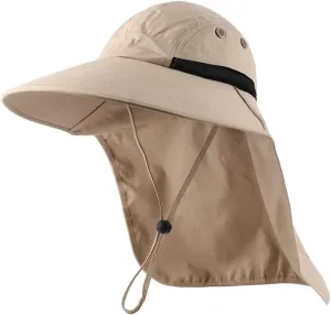 Summer Adjustable Sun Protection Fishing Hat Outdoor Wide Brim Boonie Bucket Mesh Breathable Sun Cap