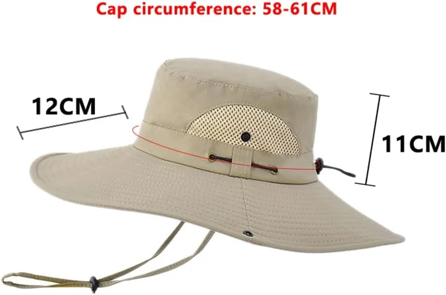 Summer Wide Brim Fishing Hats Unisex Breathable Mesh Bucket Hat Outdoor Beach Panama Sun Cap Visor