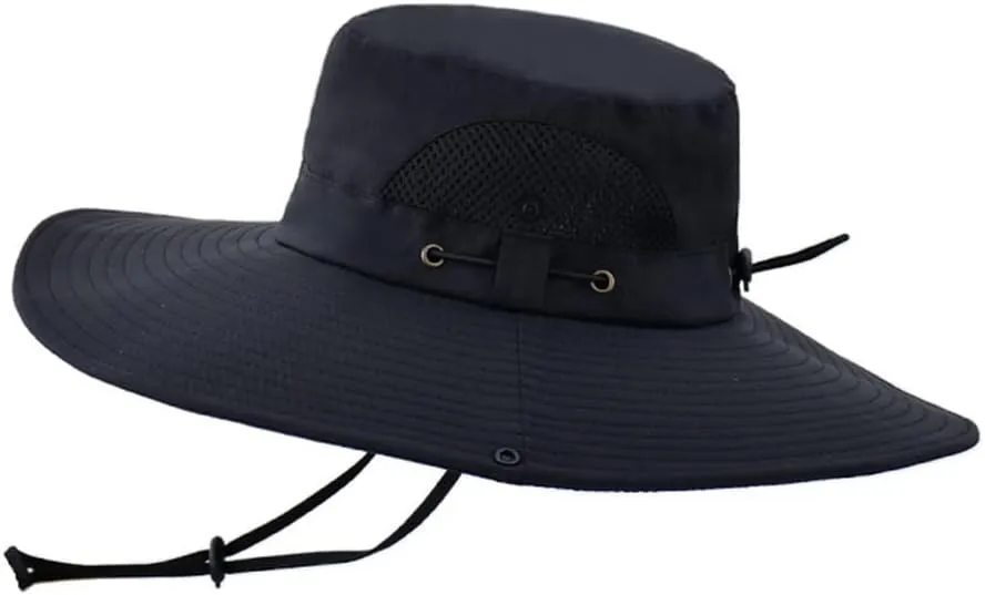 Summer Wide Brim Fishing Hats Unisex Breathable Mesh Bucket Hat Outdoor Beach Panama Sun Cap Visor