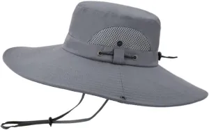 Summer Wide Brim Fishing Hats Unisex Breathable Mesh Bucket Hat Outdoor Beach Panama Sun Cap Visor