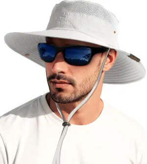 Sun Hats for Women Men Breathable Wide Brim Fishing Hat Hiking Summer UV Protection Bucket Hats UPF 80 
