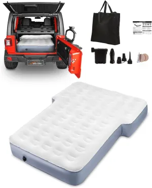 SUV Air Mattress Camping Bed,10 Inch Ultra Thick Portable Air Mattress for Jeep Wrangler JK JKU JL JLU Unlimited 4 Door Ford Bronco Subaru Forester(Grey)