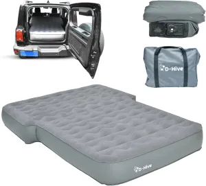 SUV Air Mattress, Ultra-Thick Material Extra-High Car Air Mattress, SUV Mattress for Toyota 4runner, Jeep Wrangler Air Mattress, Car Mattress w/Built-in Pump Inflatable Car Air Mattress Grey