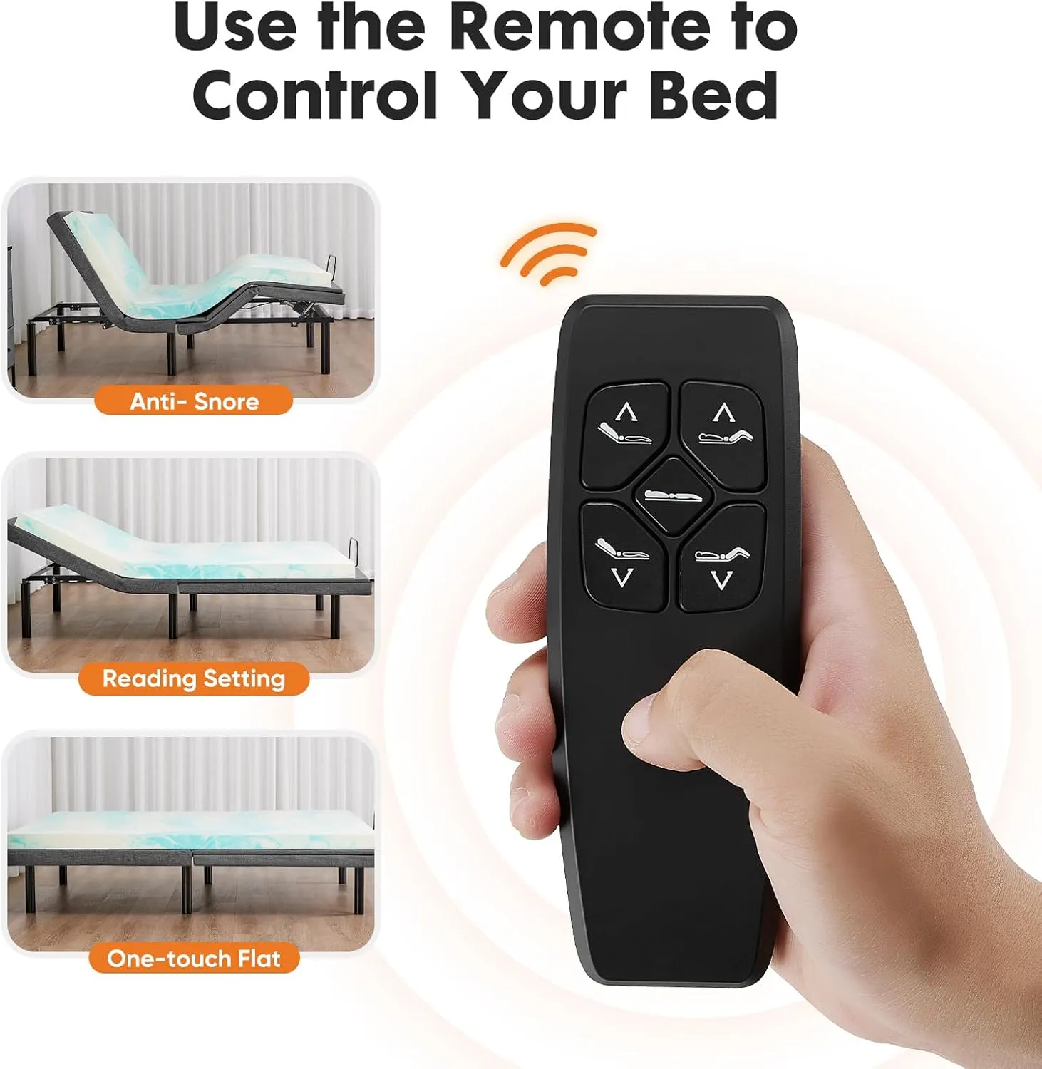 Sweetcrispy Full Adjustable Bed Frame, Ergonomic Electric Bed Base with Wireless Remote and 2 USB Ports, Head and Foot Incline, Zero Gravity Bed, Anti-Snore, Easy Assembly