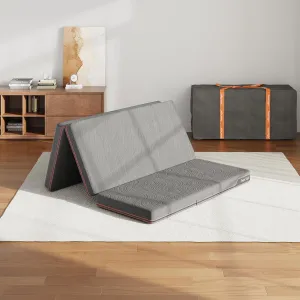 Sweetnight 4 Inch Folding Mattress with Carry Bag - Full Size Trifold Mattress Grey with Breathable Cover & Non-Slip Bottom| Portable Floor Mattress for Camping,Travel,RV,Guest Room