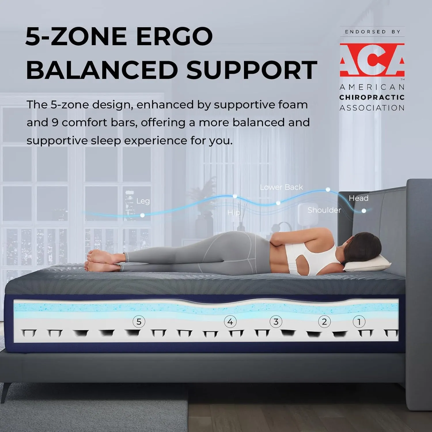 Sweetnight CoolNest Queen Mattress, 14 inch Cooling Gel Queen Size Memory Foam Mattress for Cool Night Sleep, 5-Zone Ergo Support for Pressure Relief, Medium Firm, CertiPUR-US Certified