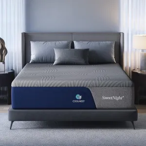 Sweetnight CoolNest Queen Mattress, 14 inch Cooling Gel Queen Size Memory Foam Mattress for Cool Night Sleep, 5-Zone Ergo Support for Pressure Relief, Medium Firm, CertiPUR-US Certified