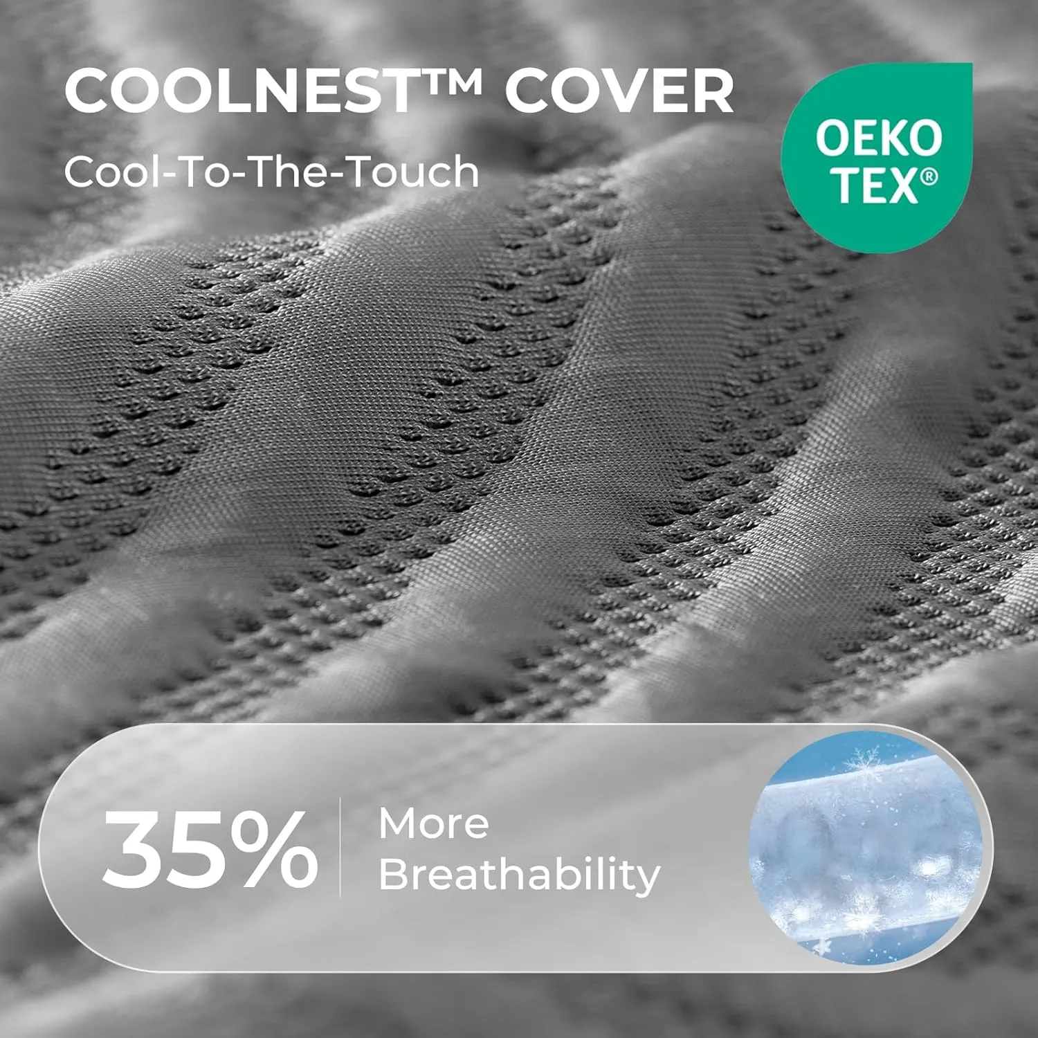 Sweetnight CoolNest Queen Mattress, 14 inch Cooling Gel Queen Size Memory Foam Mattress for Cool Night Sleep, 5-Zone Ergo Support for Pressure Relief, Medium Firm, CertiPUR-US Certified