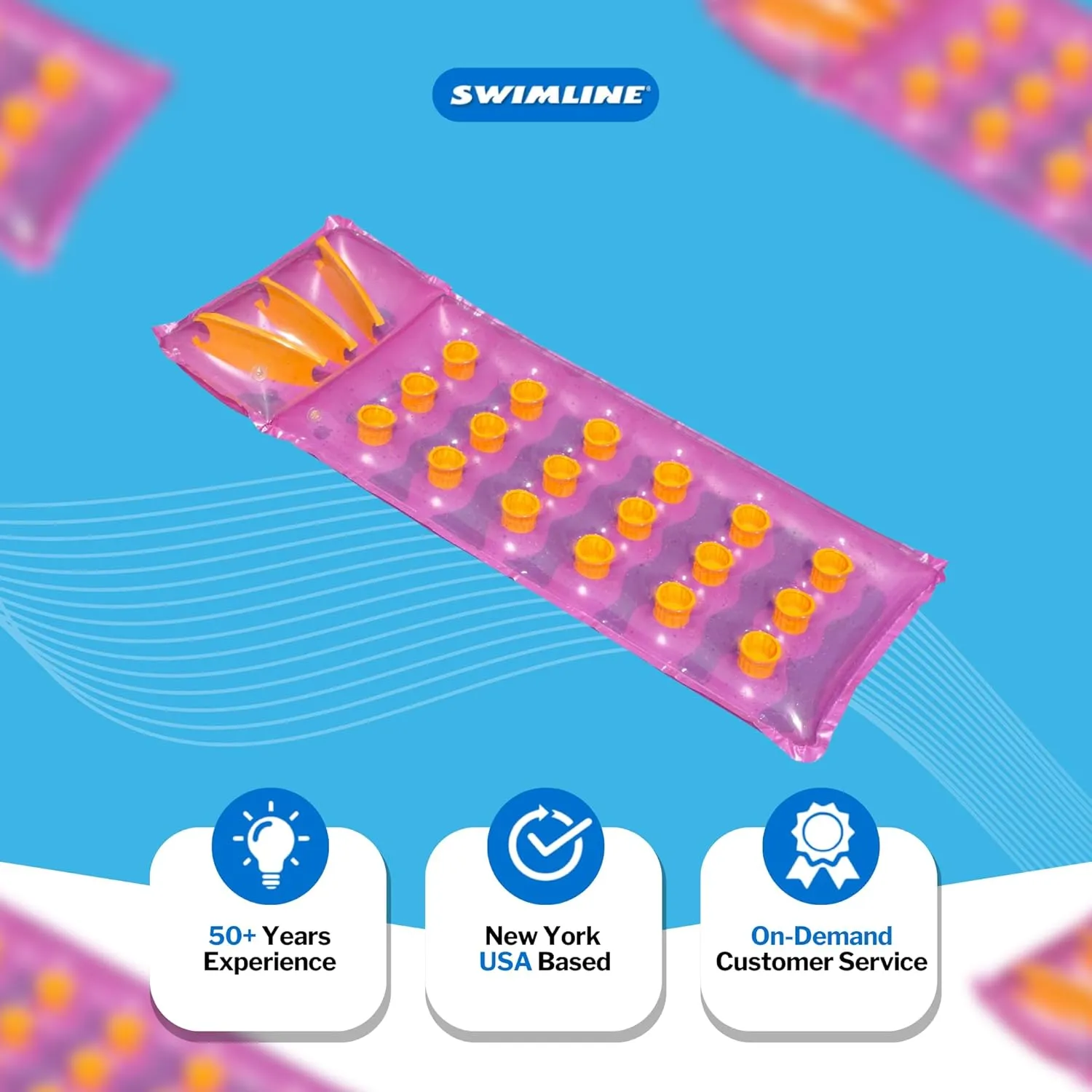 Swimline 76" 18 Pocket Inflatable Mattress - Pink